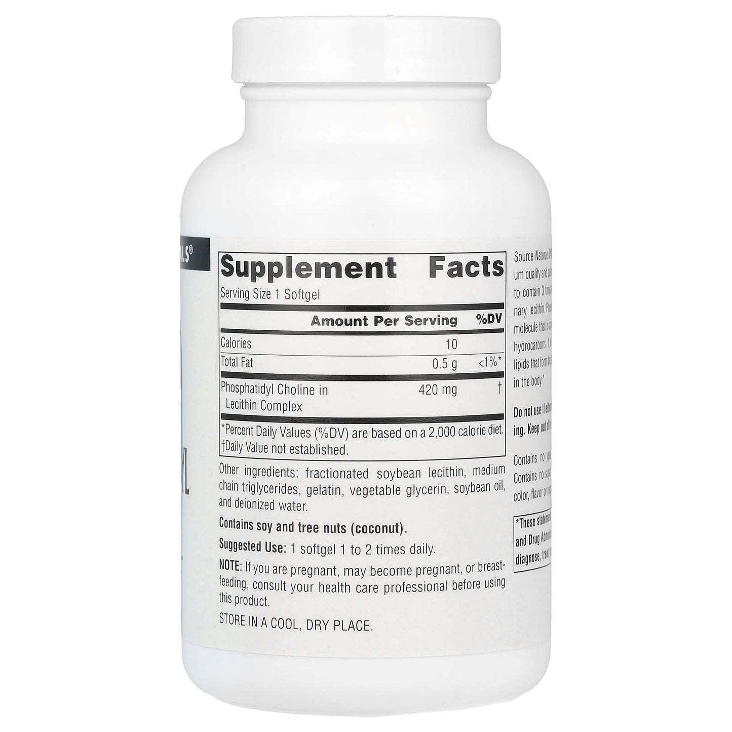 Source Naturals, Phosphatidyl Choline in Lecithin , 420 mg , 90 Softgels - Image 2