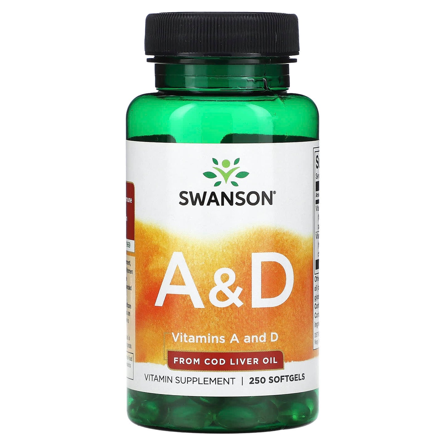Swanson, Vitamins A and D, 250 Softgels - Image 1