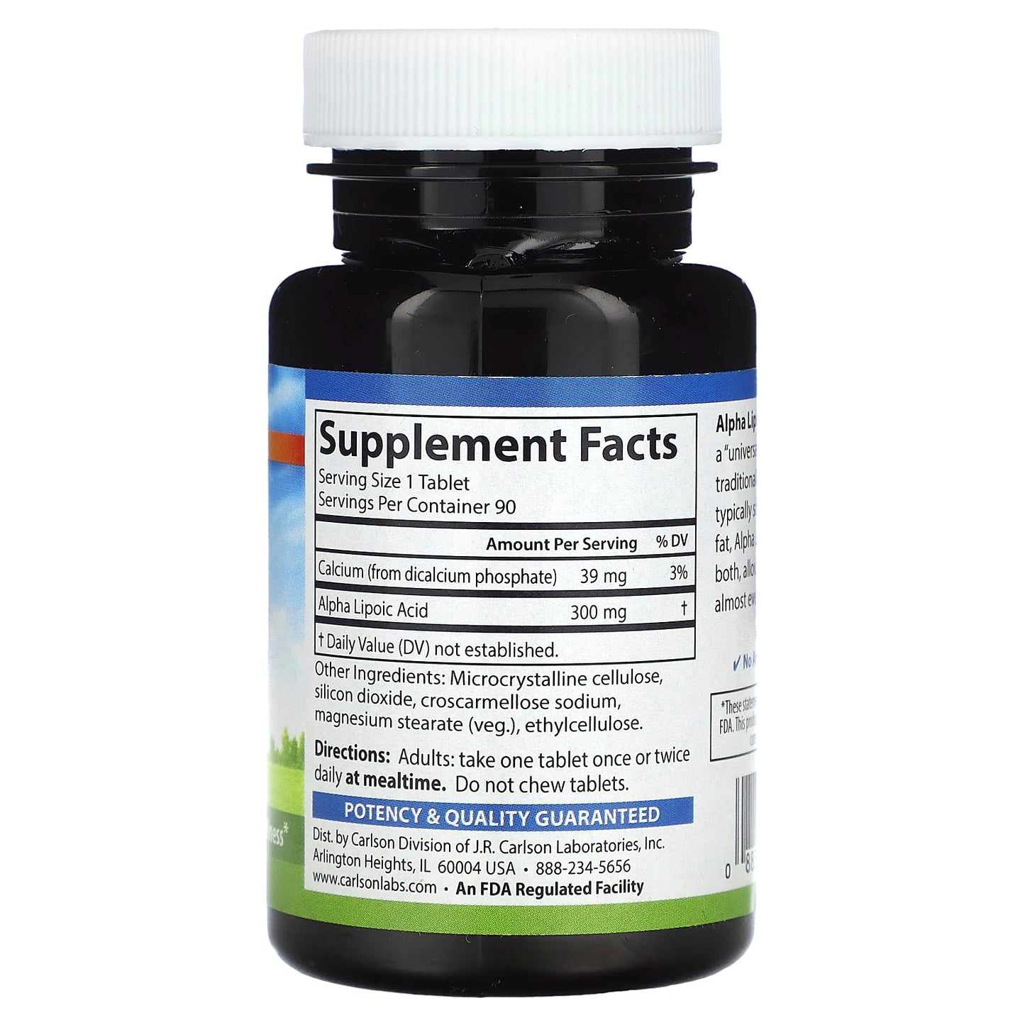 Boost Energy & Wellness with Carlson Alpha Lipoic Acid, 90 Tablets - Image 2