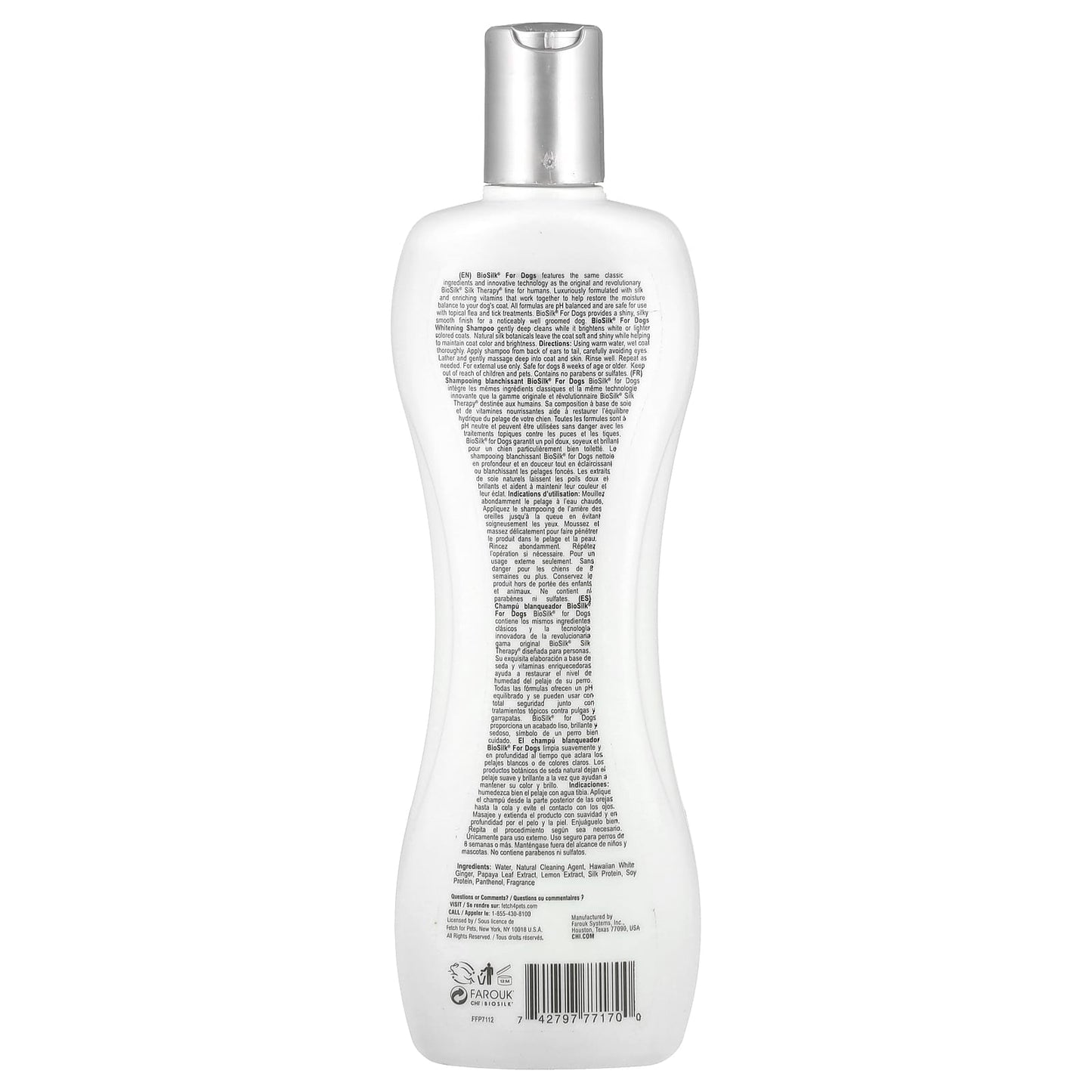 BioSilk Whitening Shampoo for Dogs, Paraben & Sulfate Free, 12 fl oz - Image 2