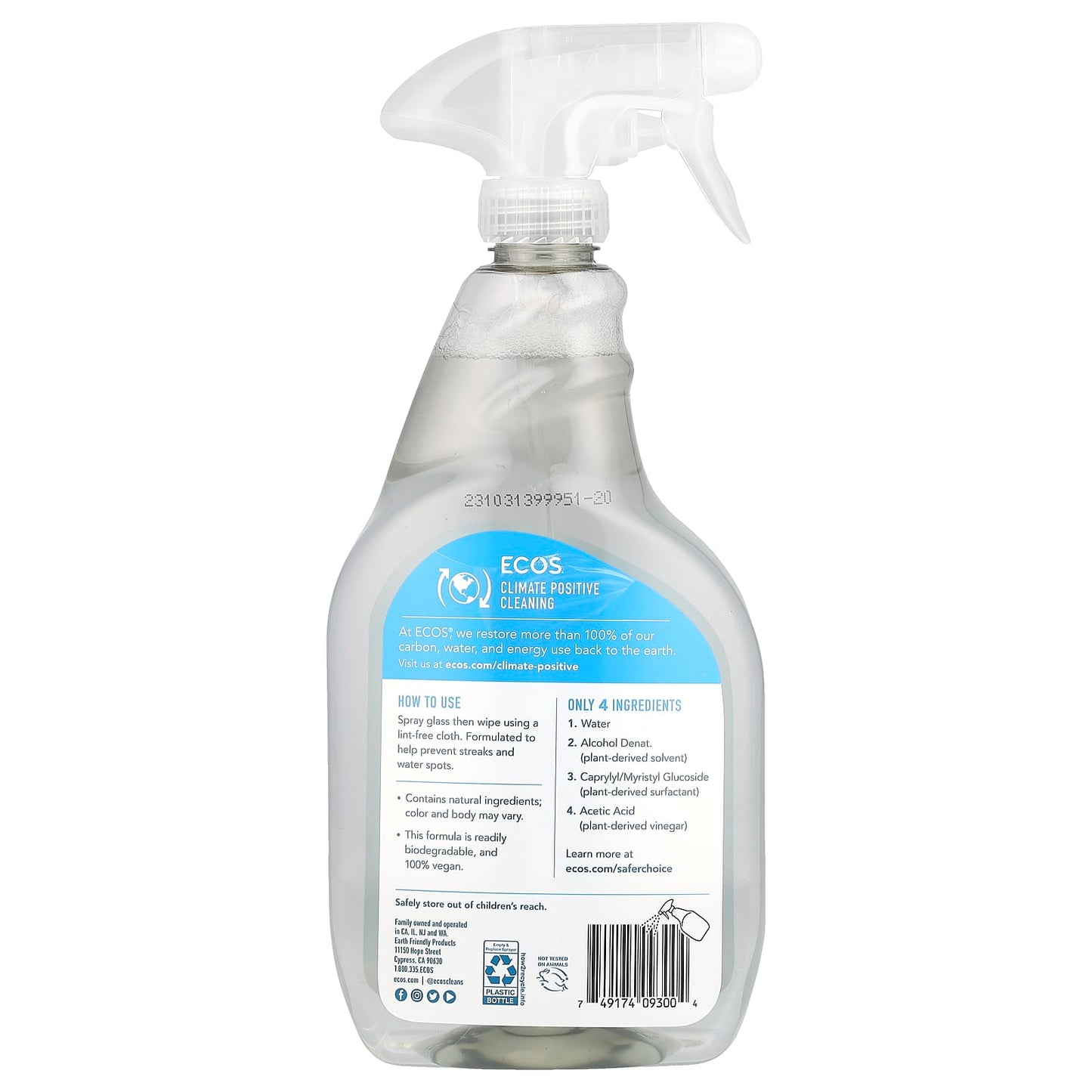 Eco-Friendly Plant Powered Window Cleaner, 22 fl oz - Cruelty-Free & Vegan - Image 2