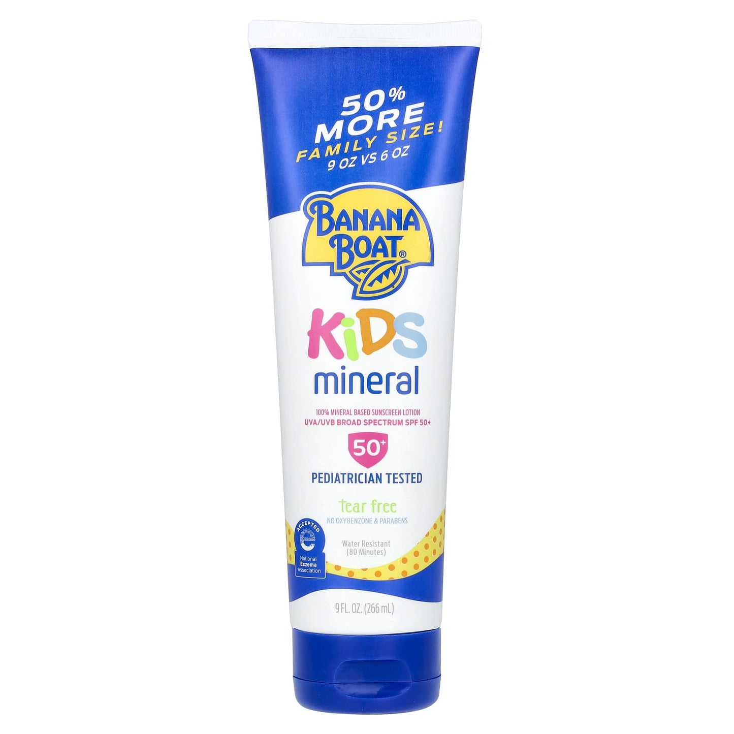 Kids Mineral Sunscreen Lotion, SPF 50+, Tear-Free, Non-Greasy, 9 fl oz - Image 1