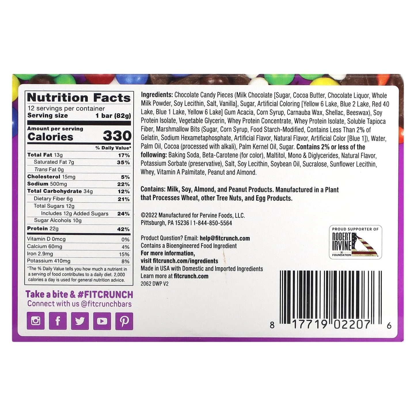 Delicious Chocolate Cookie Protein Bars by FITCRUNCH (12 Count) - Image 2