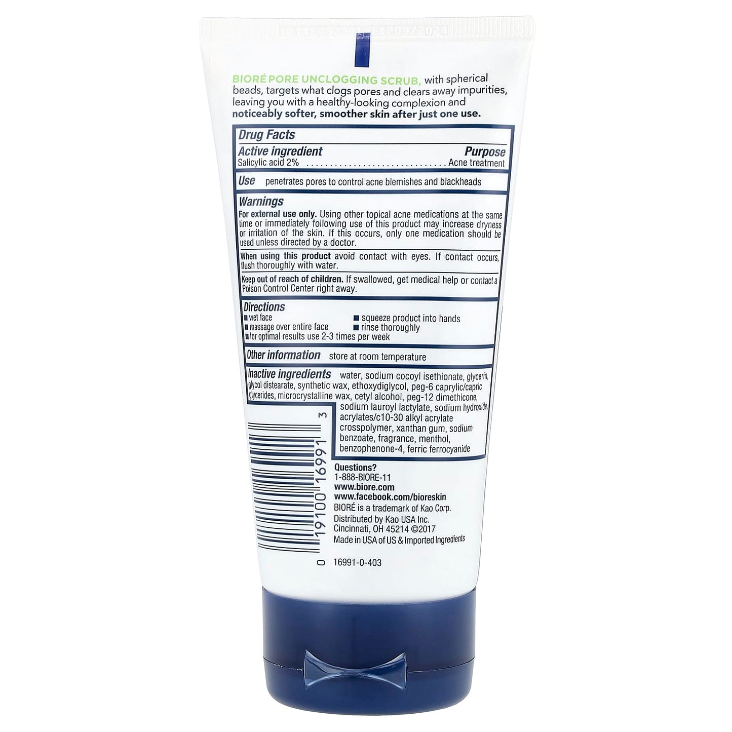 Biore Pore Unclogging Scrub - Deep Cleanse & Smooth Skin - Image 2