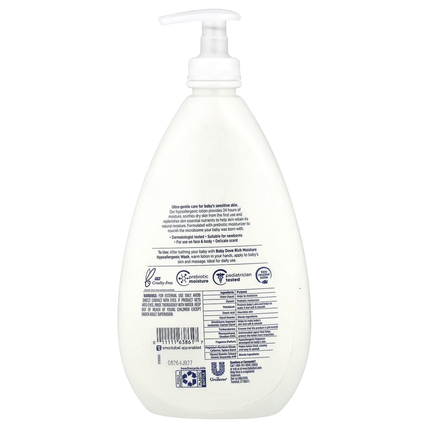 Dove Baby Sensitive Skin Hypoallergenic Lotion, 20 fl oz - Image 2