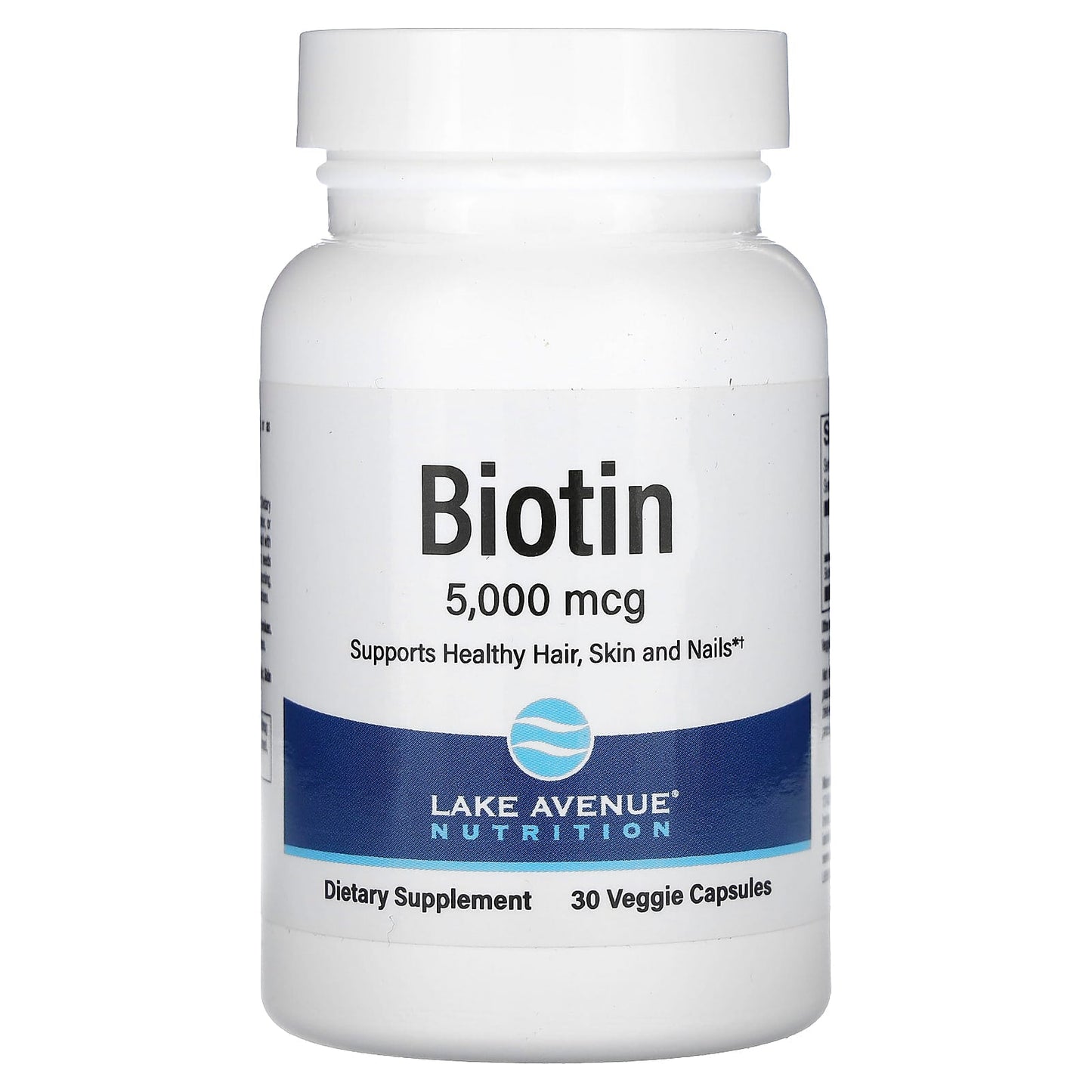 Support Healthy Hair, Skin & Nails with High-Dose Biotin (5,000 mcg, 30 Veggie Capsules) - Image 1