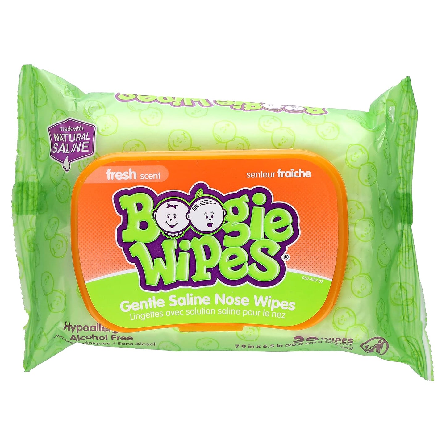 Gentle Saline Nose Wipes for Babies - Boogie Wipes, Fresh Scent - Image 1