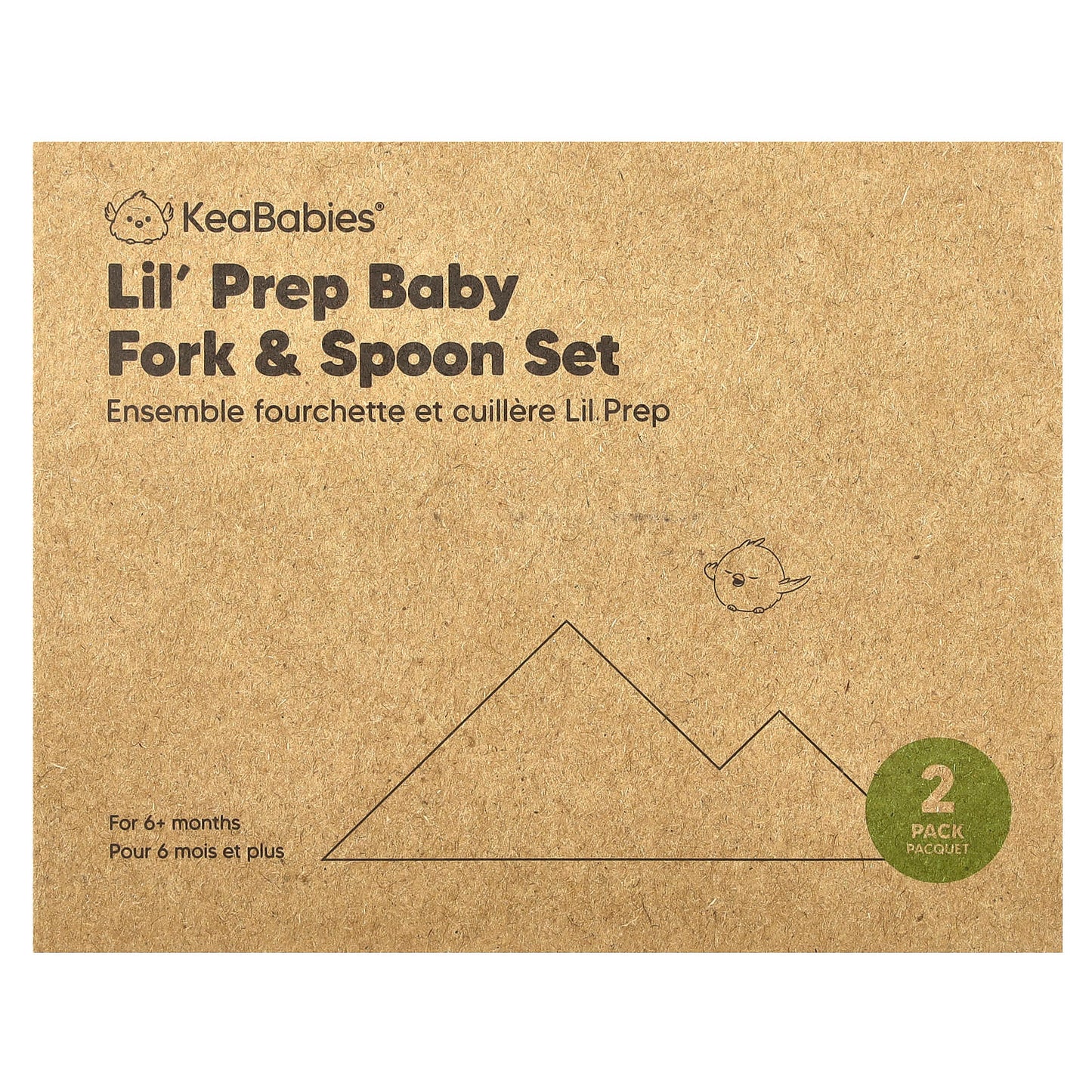 KeaBabies, Lil' Prep Baby Fork & Spoon Set, 6+ Months, Desert, 2 Pack - Image 1