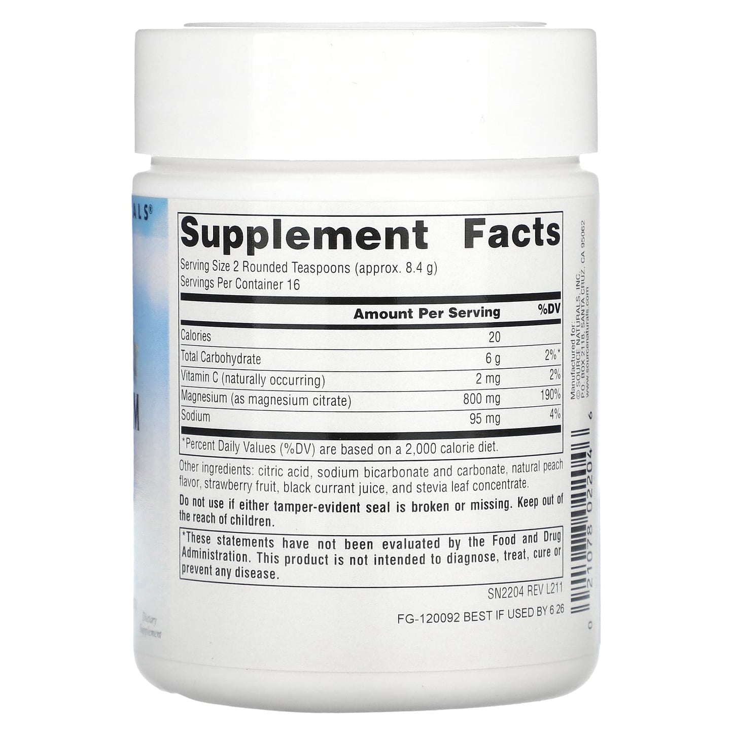 Source Naturals, Magnesium Serene, Peaceful Body, Berry Flavor, 5 oz (141.7 g) - Image 2