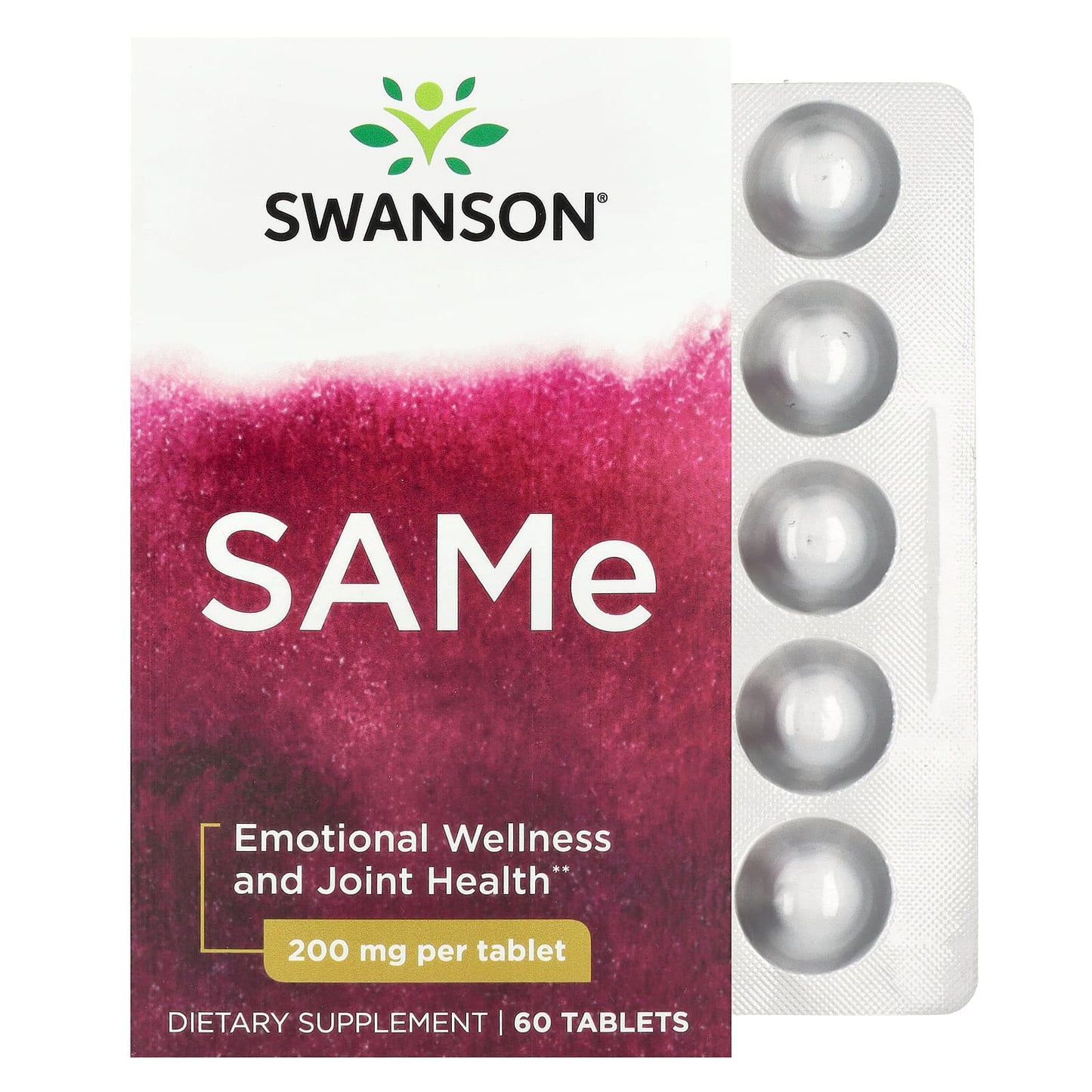Swanson, SAMe, 400 mg, 60 Tablets (200 mg per Tablet) - Image 1