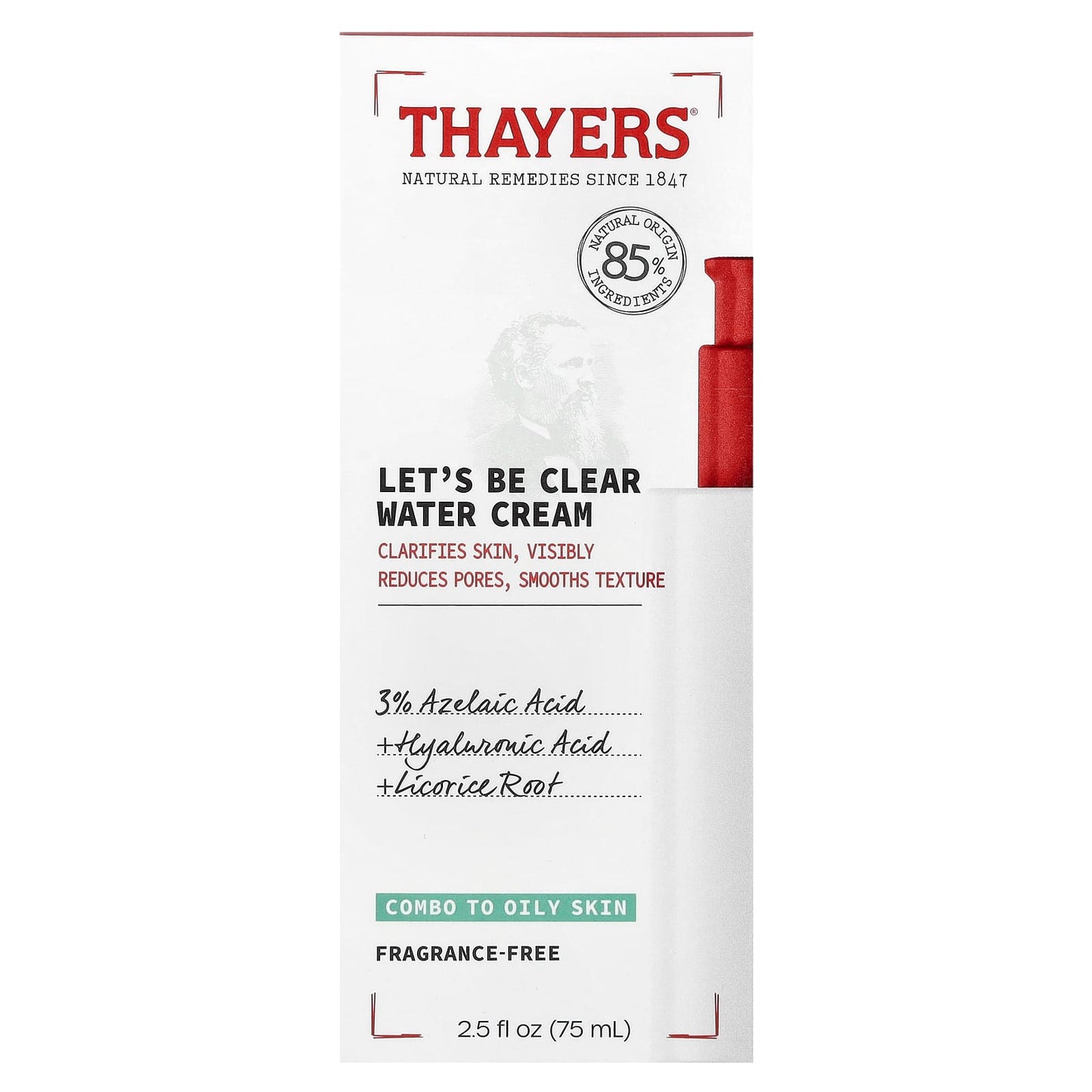 Thayers, Let's Be Clear Water Cream, Fragrance-Free, 2.5 fl oz (75 ml) - Image 2