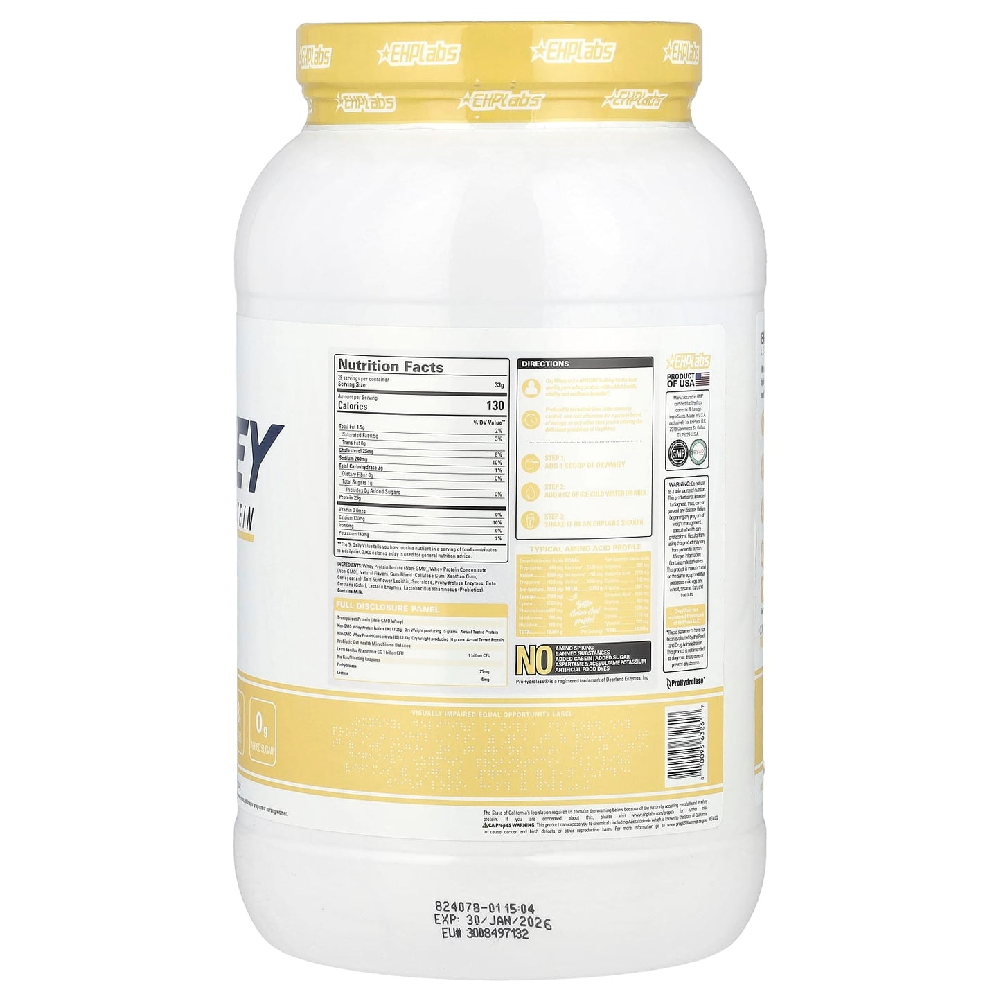 EHPlabs OxyWhey Daily Lean Whey Protein Powder - Non-GMO, Probiotics, and Enzymes - Image 2