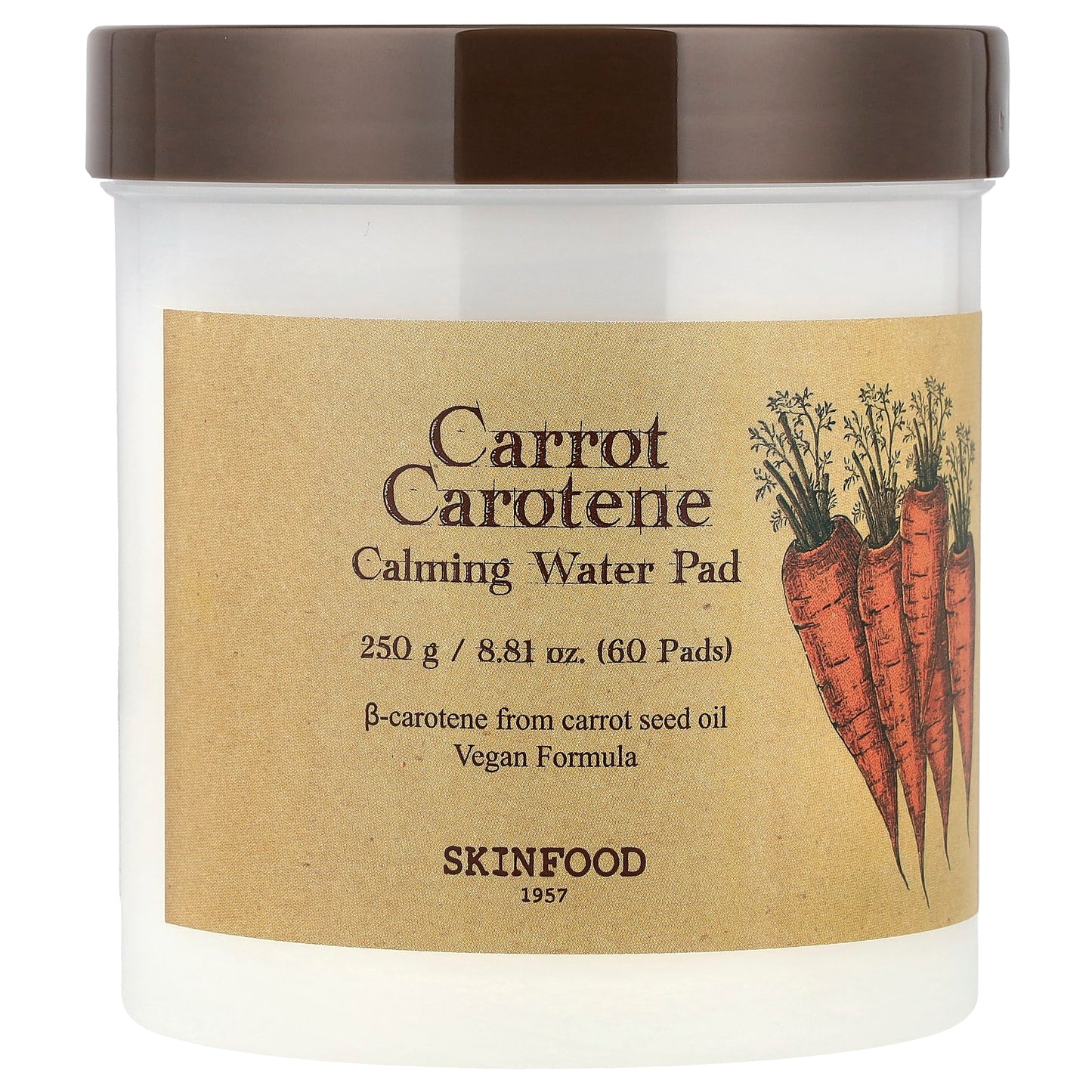 SKINFOOD, Carrot Carotene, Calming Water Pad, 60 Pads - Image 1