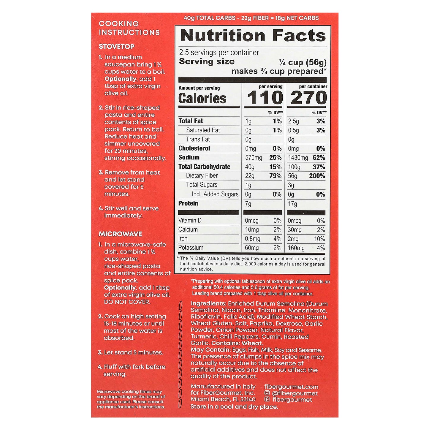 Lower-Calorie Riced Pasta | Fiber Gourmet Spanish Pilaf - Image 2