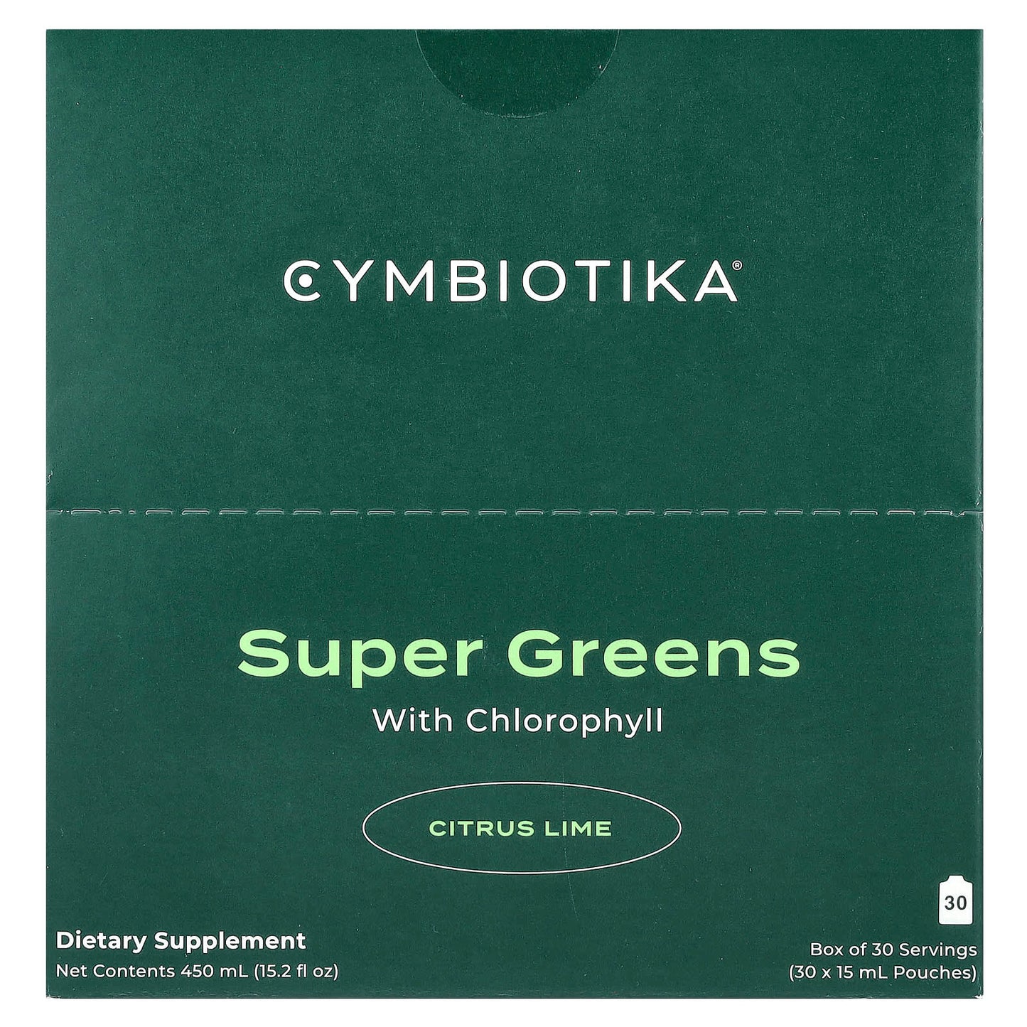 Cymbiotika Super Greens with Chlorophyll, 30 Pouches, 15ml Each - Image 1