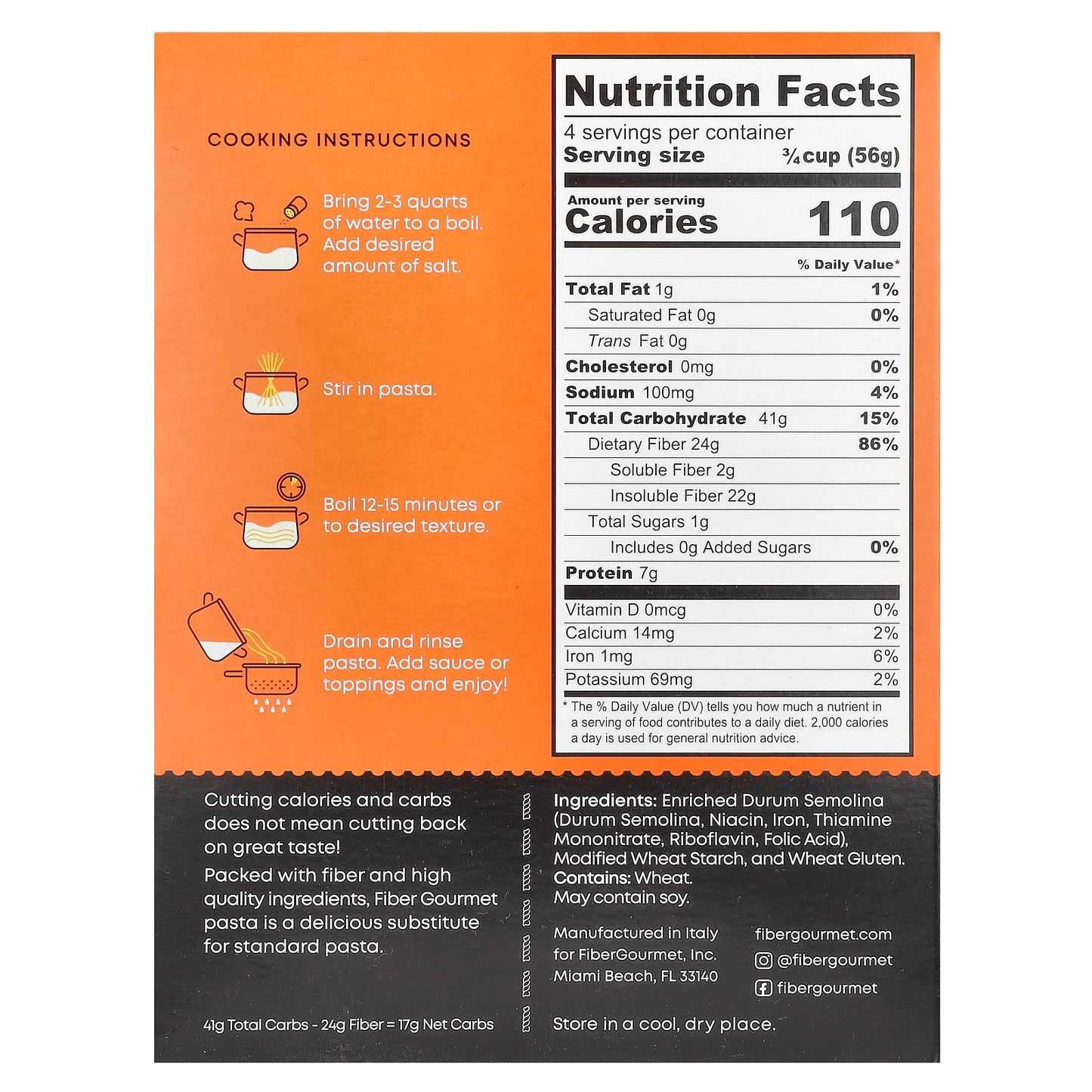 Low-Calorie, High-Fiber Rotini Pasta by Fiber Gourmet - Image 2