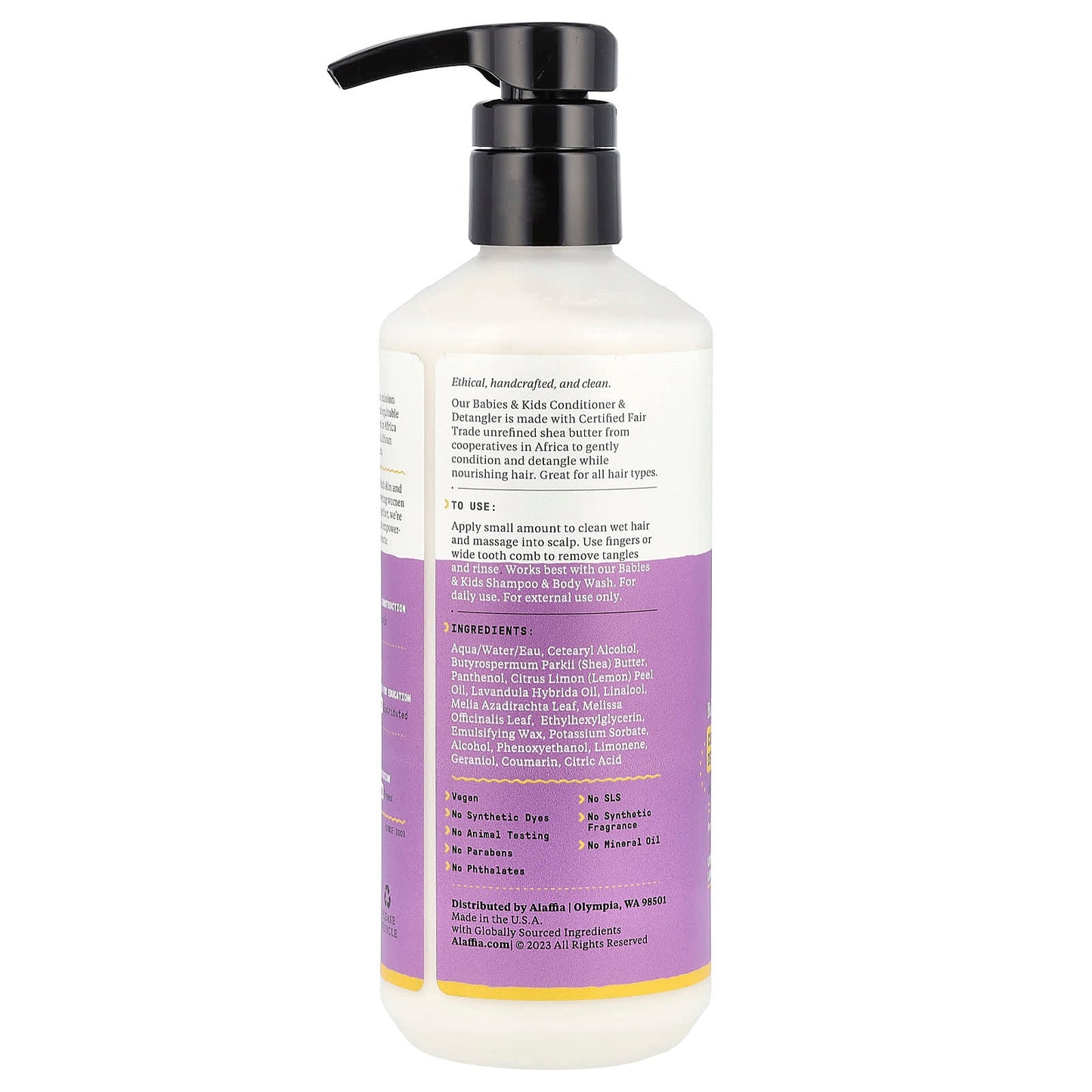 Alaffia Natural Kids Hair Conditioner & Detangler, 16 fl oz, Cruelty-Free, Vegan - Image 2