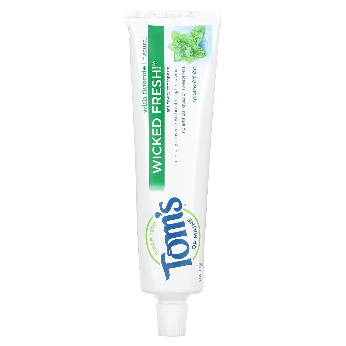 Tom's of Maine, Wicked Fresh!, Natural Anticavity Toothpaste with Fluoride, Spearmint Ice, 4.7 oz (133 g) - Image 1