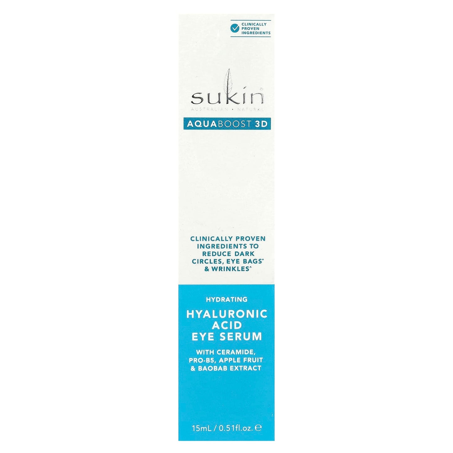 Sukin, AquaBoost 3D, Hyaluronic Acid Eye Serum, 0.51 fl oz (15 ml) - Image 2