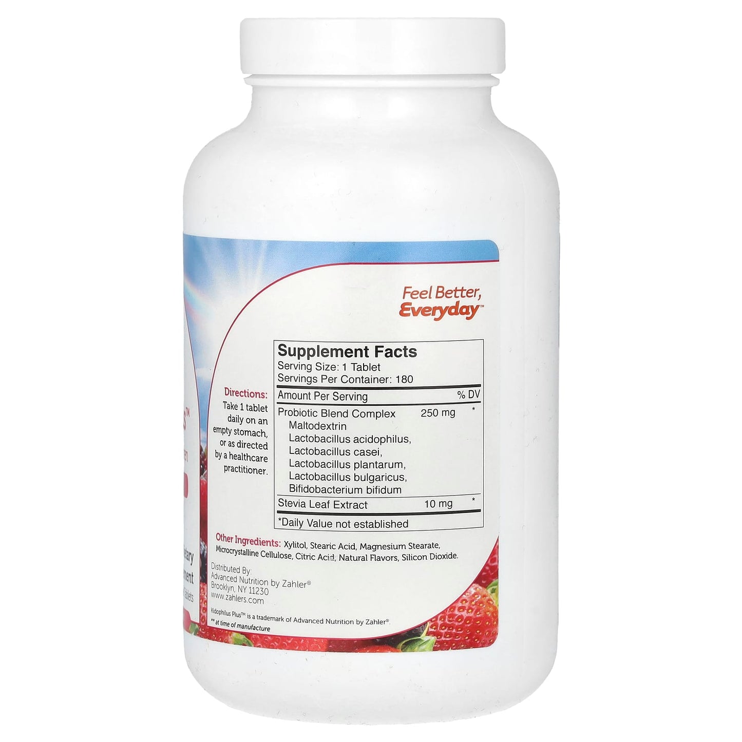 Zahler, Kidophilus Plus, Probiotic Formula For Children, Berry, 1 Billion CFUs, 180 Chewable Tablets - Image 2