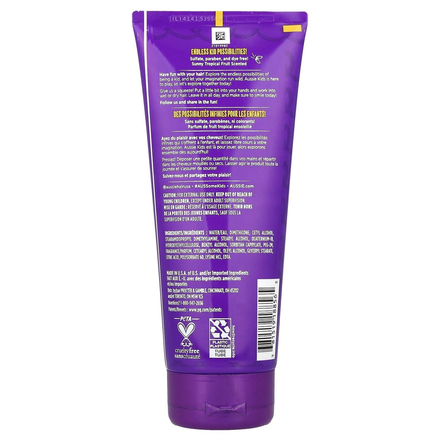 Aussie Kids Curly Leave-In Conditioner for Kids' Hair, Sulfate Free & Cruelty Free - Image 2