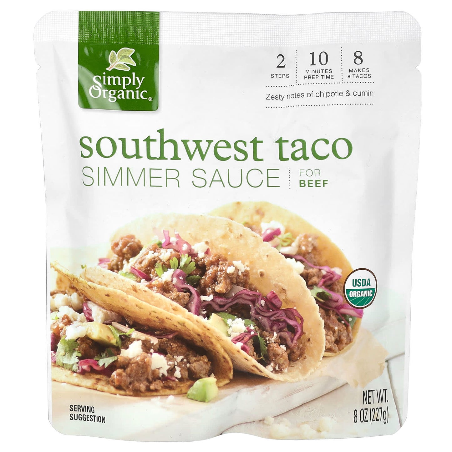 Simply Organic, Southwest Taco Simmer Sauce For Beef, 8 oz (227 g) - Image 1