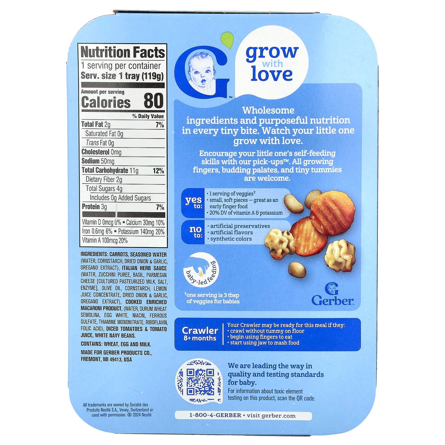 Gerber Italian Herb Pasta with White Beans & Carrots for 8+ Month Babies - Image 2
