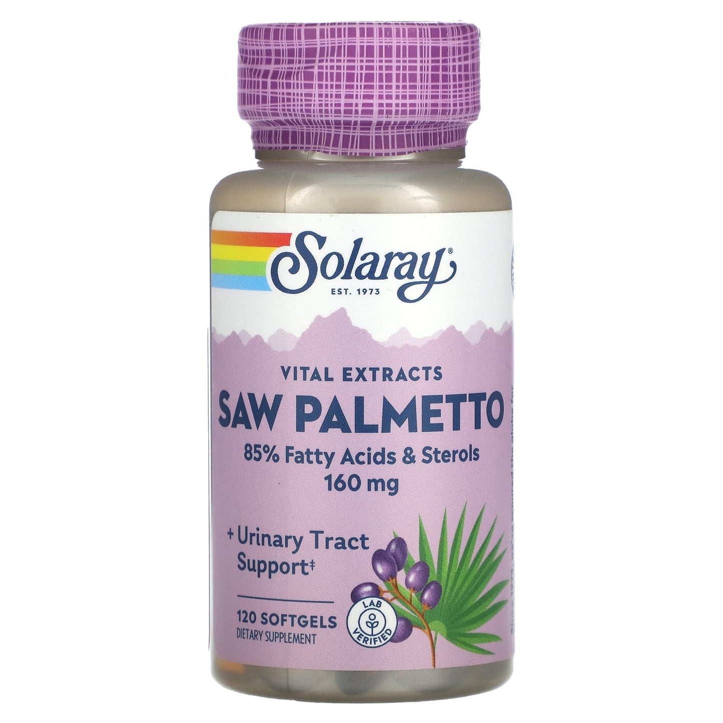 Solaray, Vital Extracts, Saw Palmetto, 160 mg, 120 Softgels - Image 1
