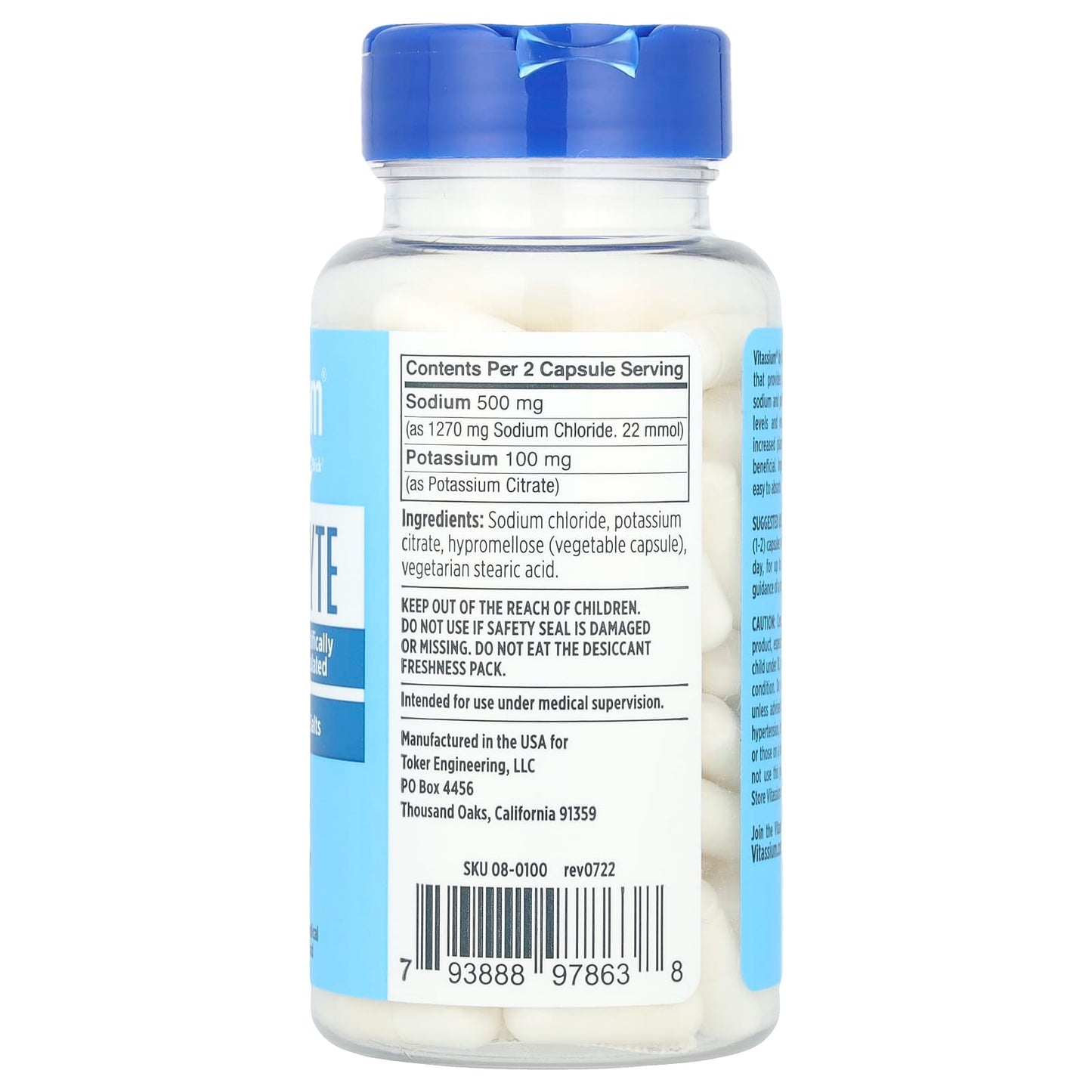 Vitassium, Salt Stick®, Electrolyte Capsules, 100 Vegan Capsules - Image 2