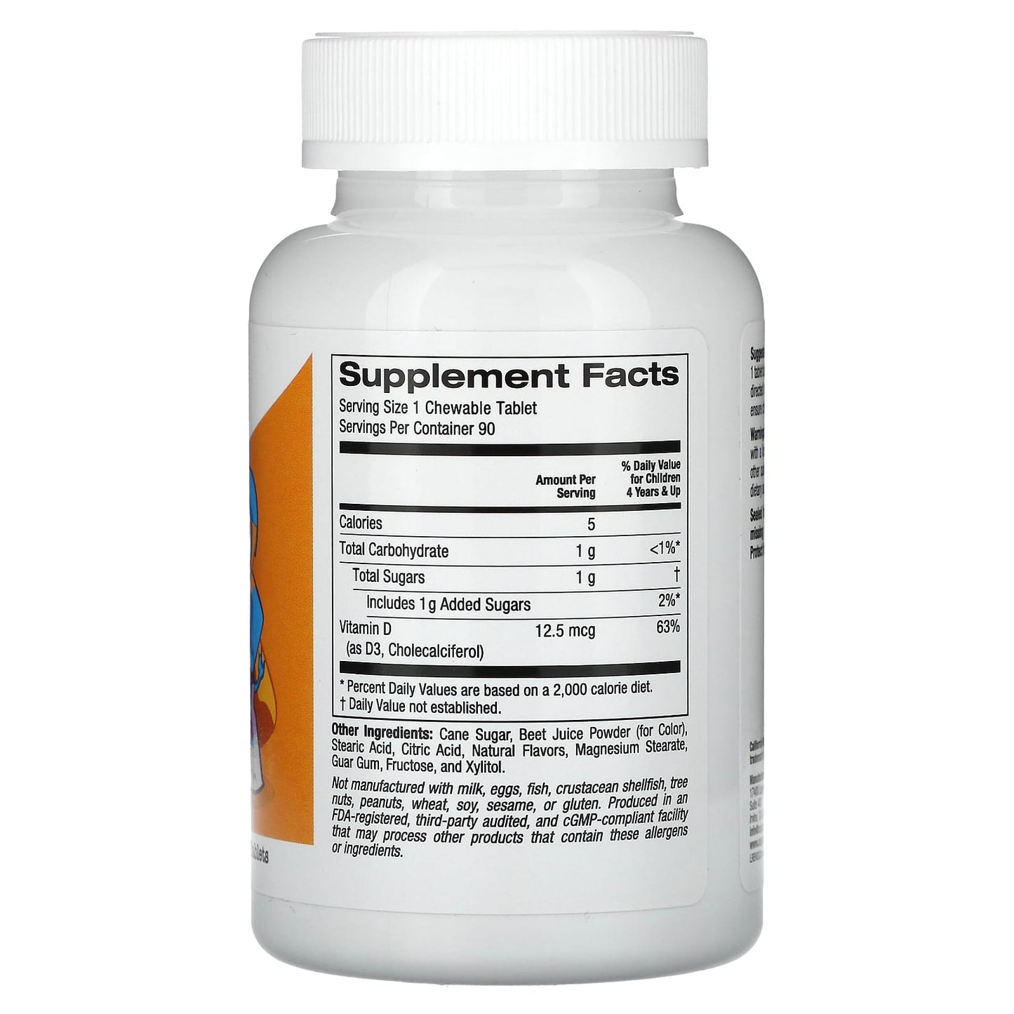 Chewable Vitamin D3 for Kids | Natural Cherry Flavor | 90 Tablets - Image 2