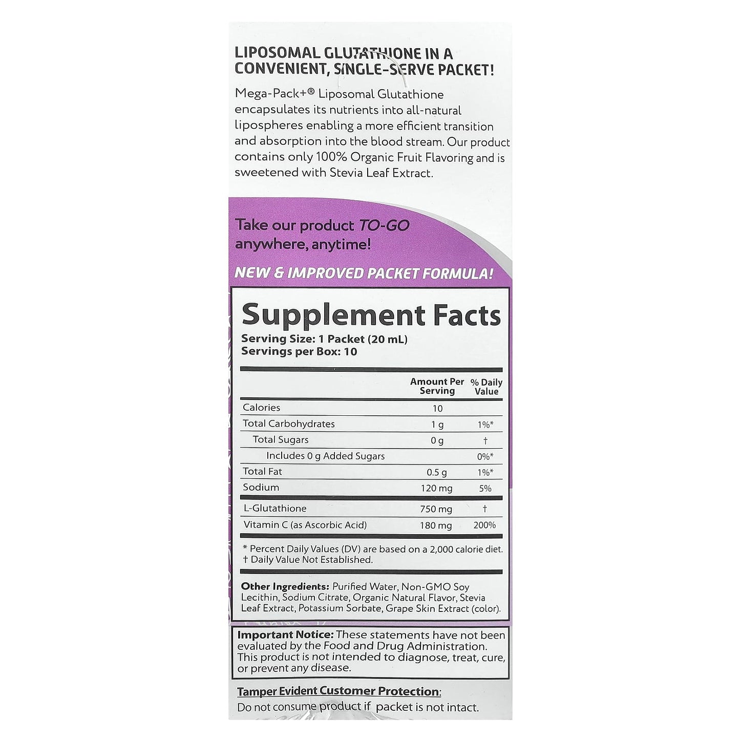 Boost Energy with Liposomal Glutathione by Aurora Nutrascience - 10 Packets - Image 2