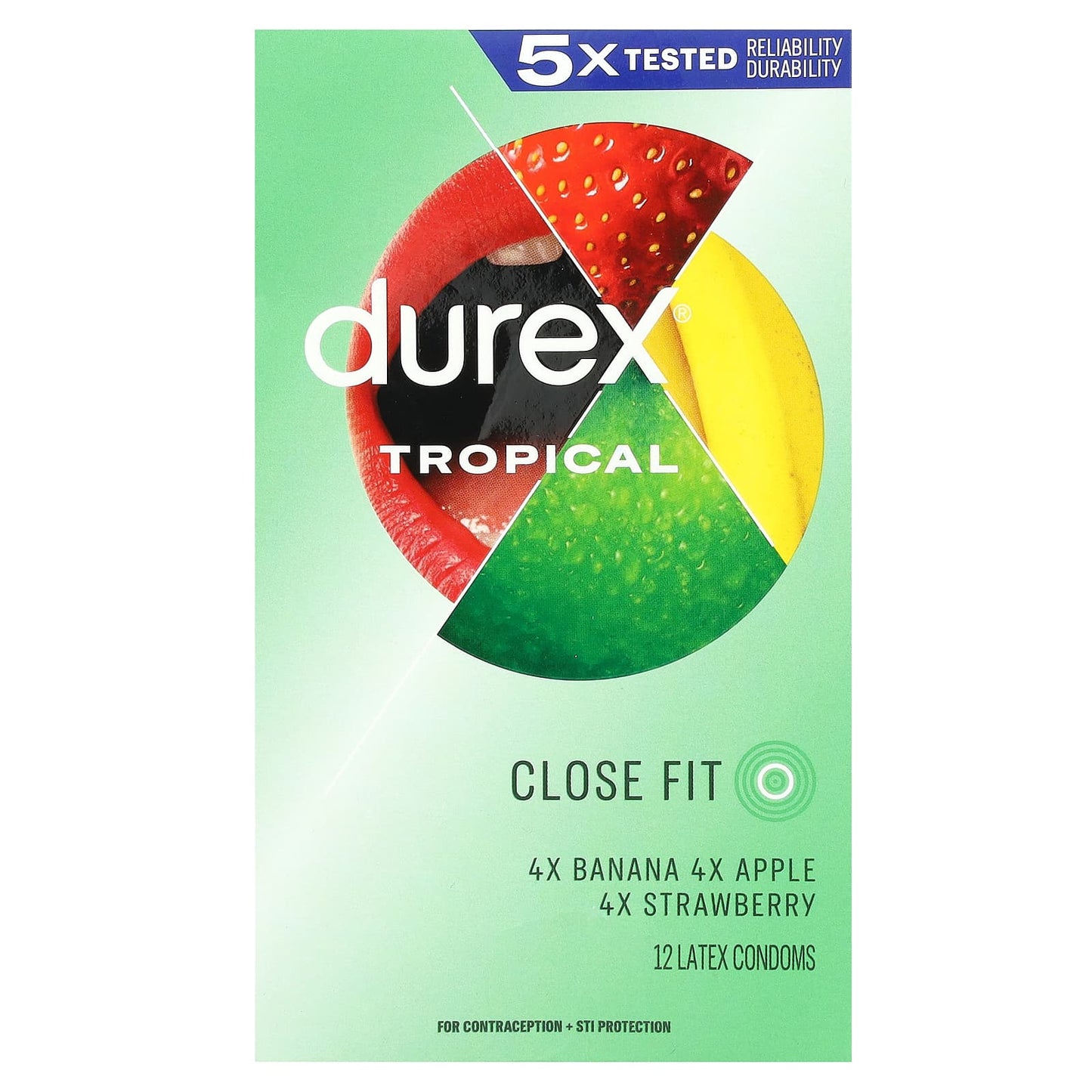 Tropical condoms by Durex - 12-pack, flavored, and latex - Image 1