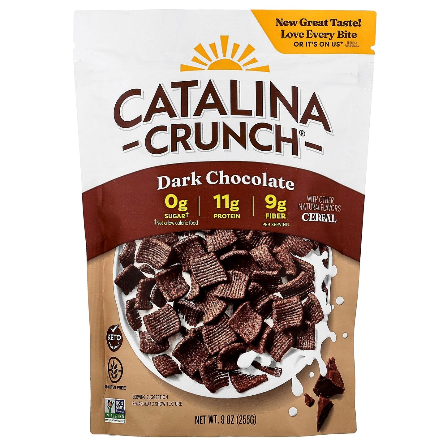 Dark Chocolate Keto Friendly Cereal by Catalina Crunch - 9 oz (255g) - Image 1