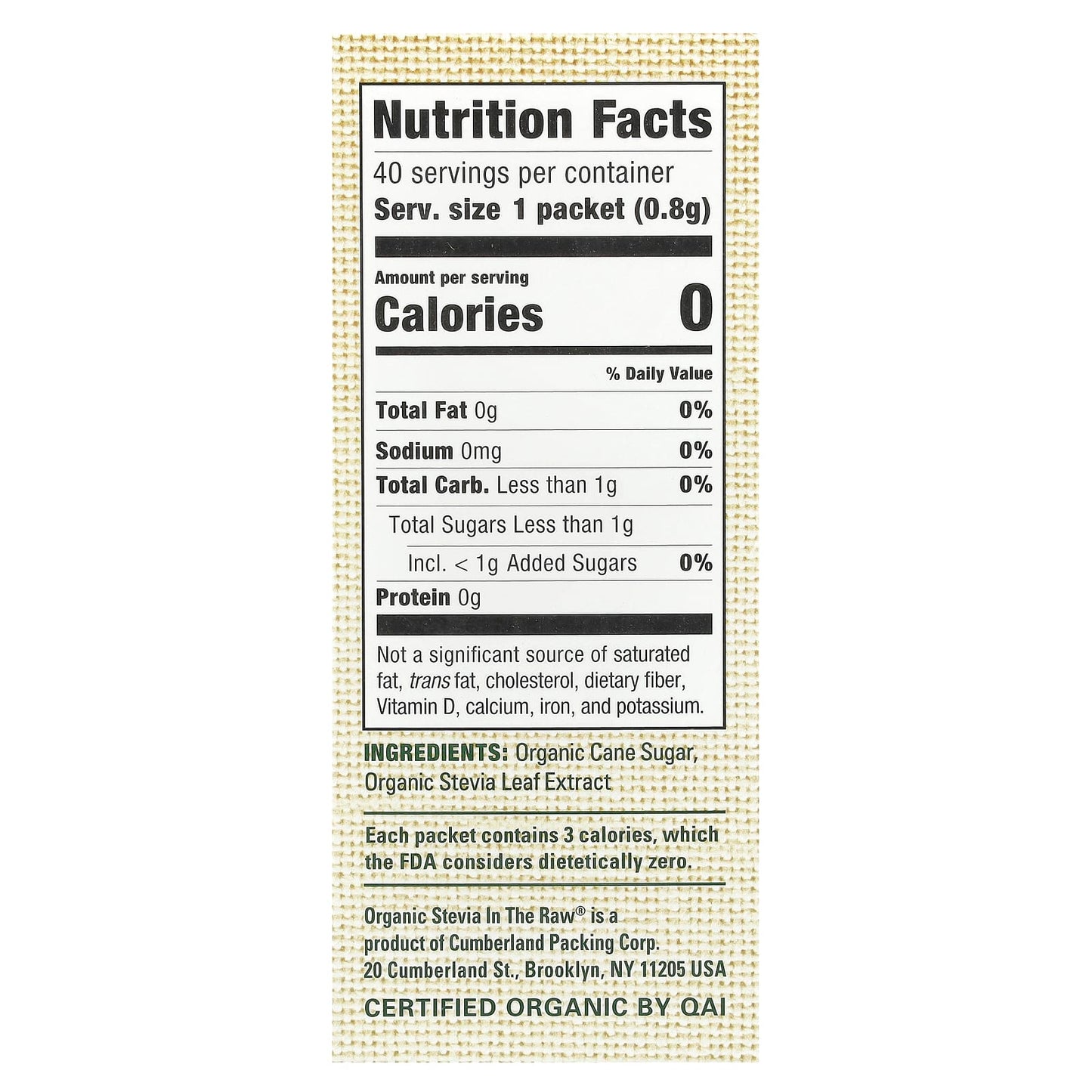 Zero-Calorie Stevia Sweetener by In the Raw - Organic & Vegan - Image 2
