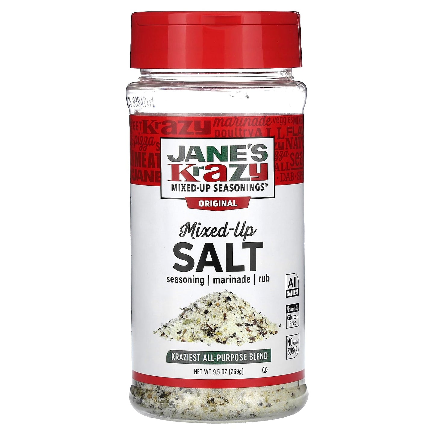 Jane’s Krazy All-Purpose Seasoning Blend, 9.5 oz, No MSG, Kosher - Image 1