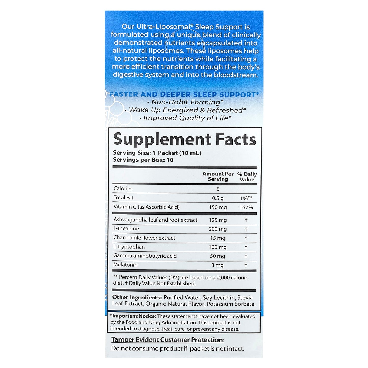 Deep Sleep Support with Aurora Nutrascience Ultra-Liposomal Sleep Aid (10 Pack) - Image 2