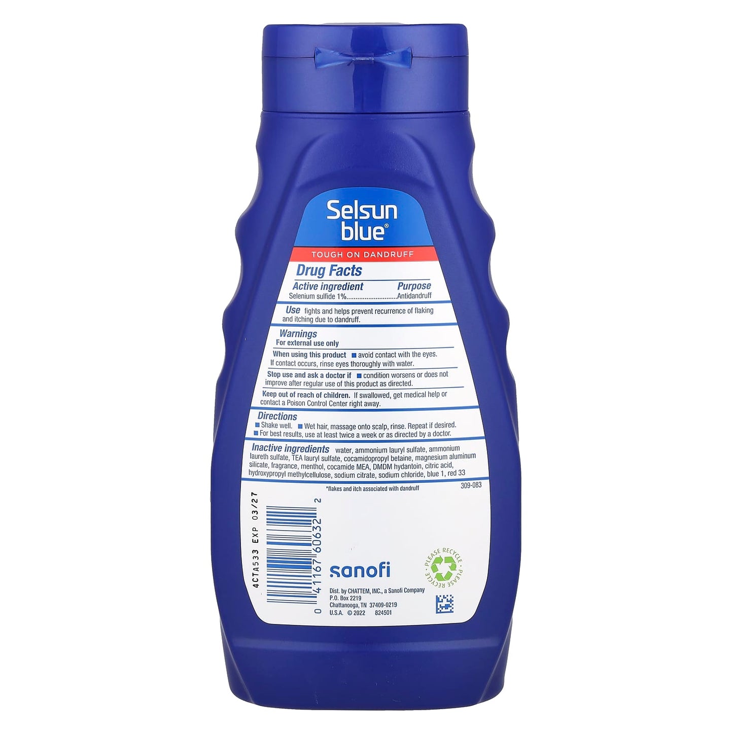 Selsun Blue, Antidandruff Shampoo, Medicated, 11 fl oz (325 ml) - Image 2