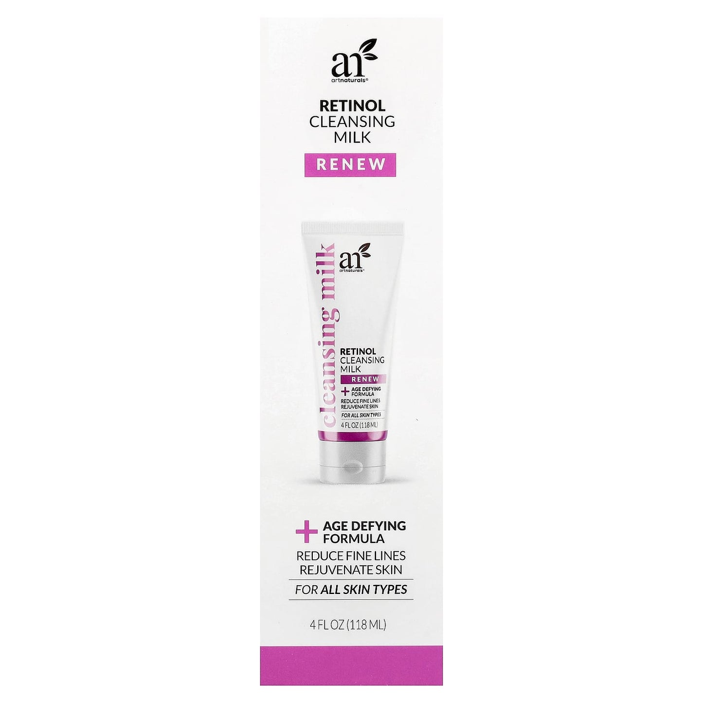 Retinol Cleansing Milk | Fade Fine Lines & Wrinkles | Artnaturals - Image 2