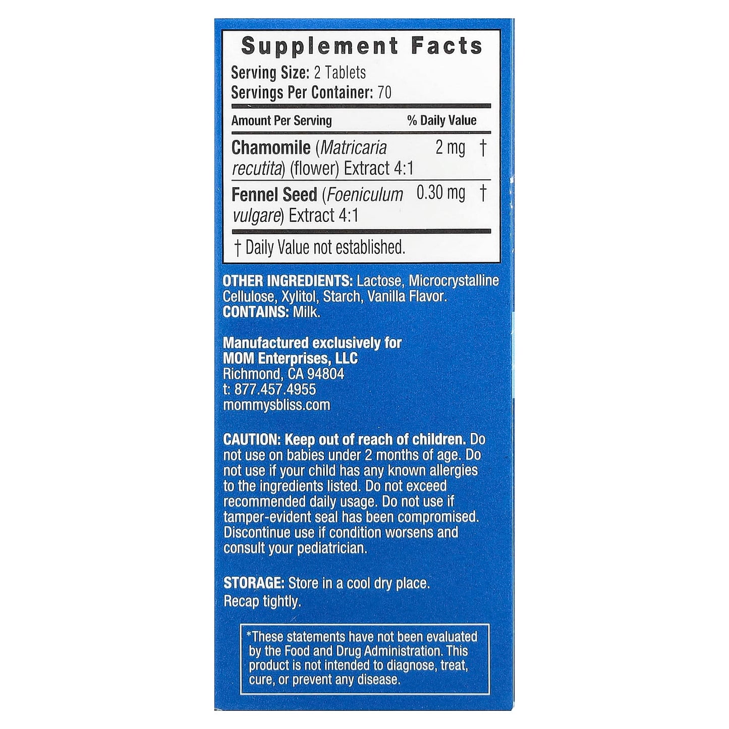 Mommy's Bliss, Baby Little Gums Soothing Oral Tablets, Age 2 Months+, 140 Tablets