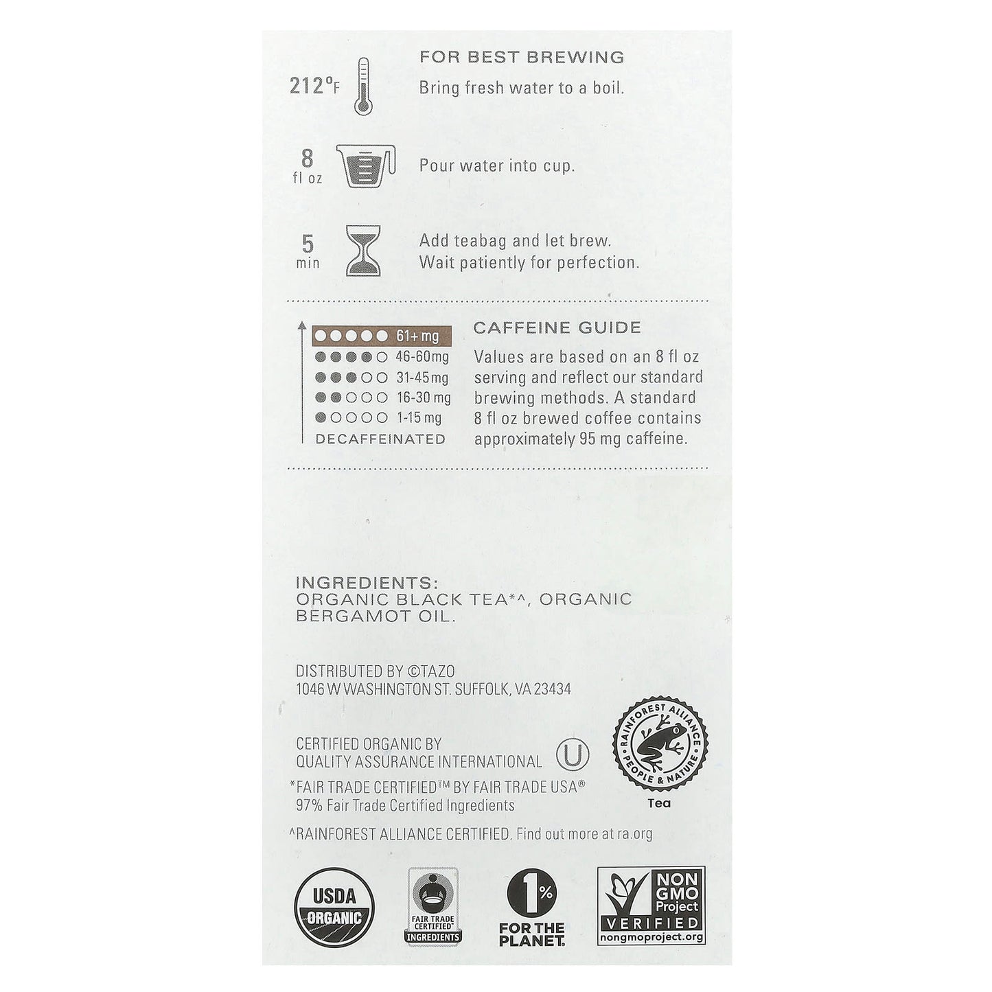 TAZO, Regenerative, Black Tea, Organic Earl Grey, 16 Tea Bags, 1.38 oz (39 oz) - Image 2