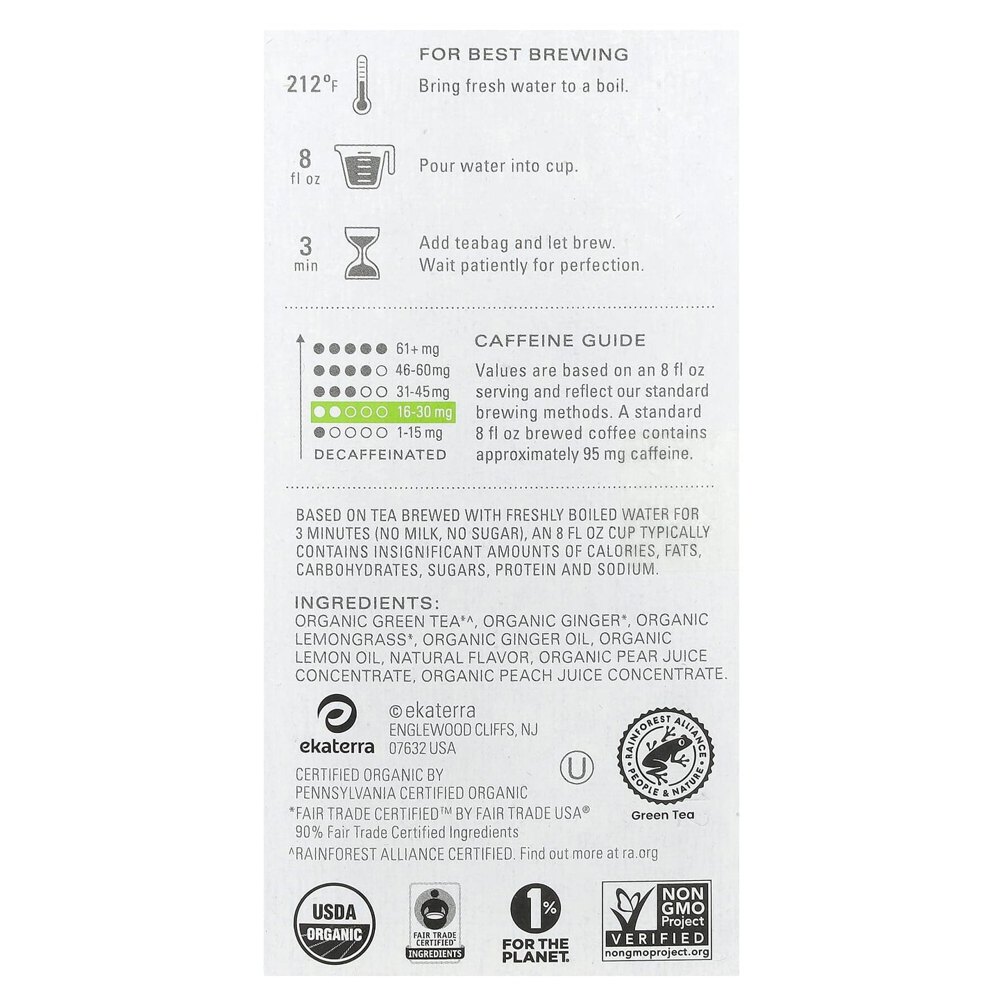 TAZO, Regenerative, Green Tea, Organic Green Ginger, 16 Tea Bags, 1.23 oz (35 g) - Image 2