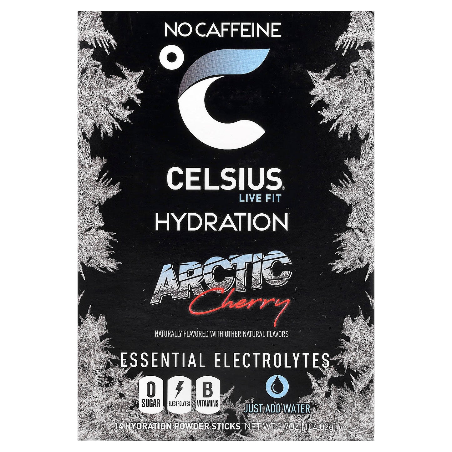 Celsius, Live Fit, Hydration, Essential Electrolytes, No Caffeine, Arctic Cherry, 14 Powder Sticks, 0.26 oz (7.43 g) Each