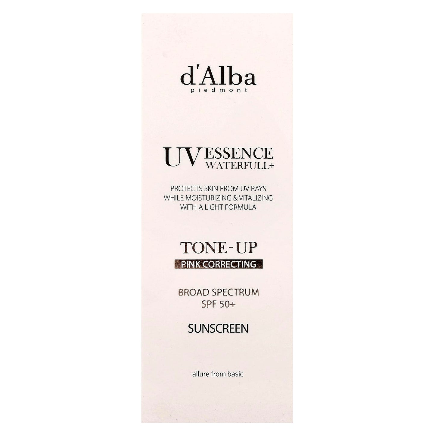 d'Alba UV Essence Waterfull+ Sunscreen with Tone-Up Pink Correcting, SPF 50+, 1.69 fl oz - Image 2