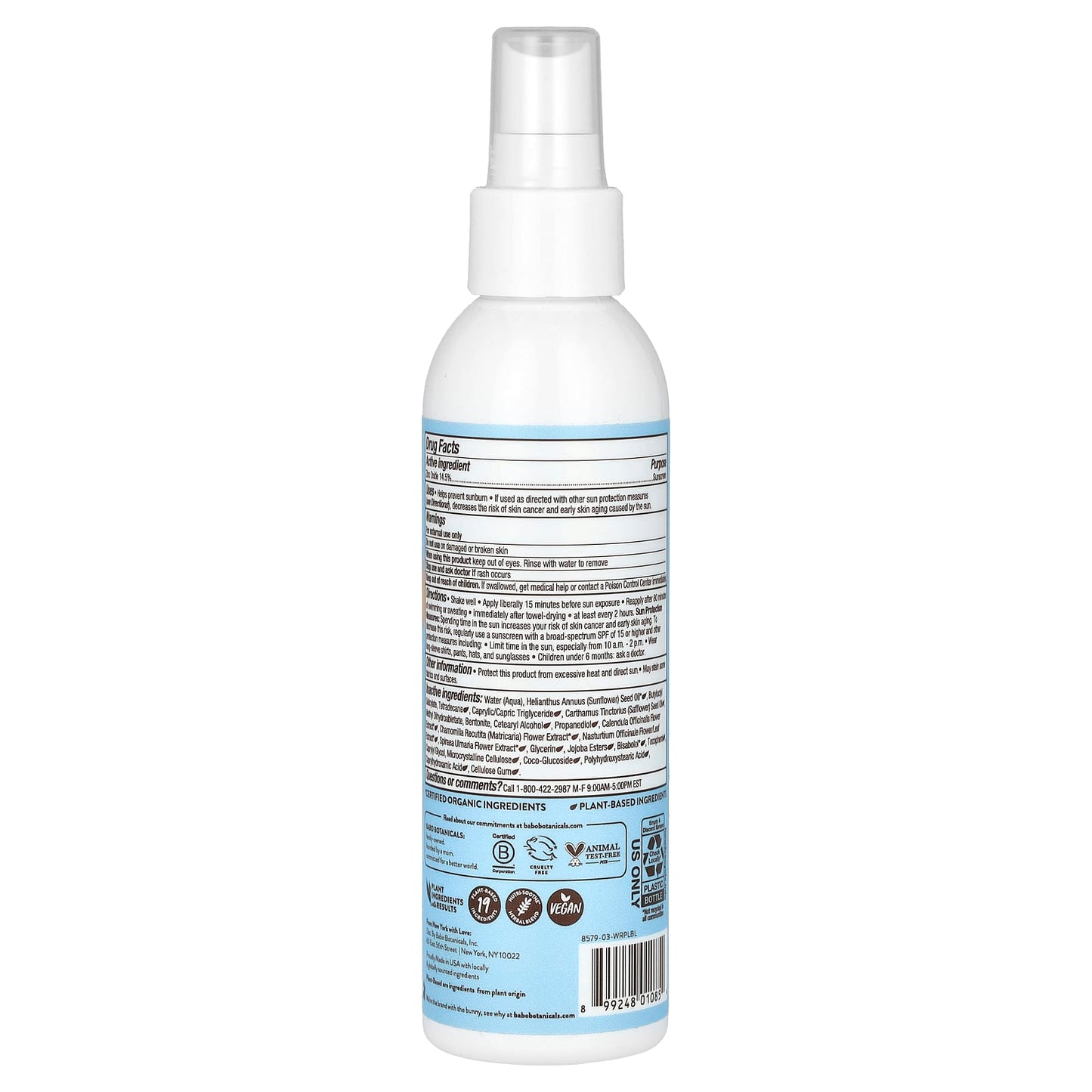 Babo Botanicals Fragrance Free SPF 30 Mineral Sunscreen Spray for Sensitive Skin - Image 2
