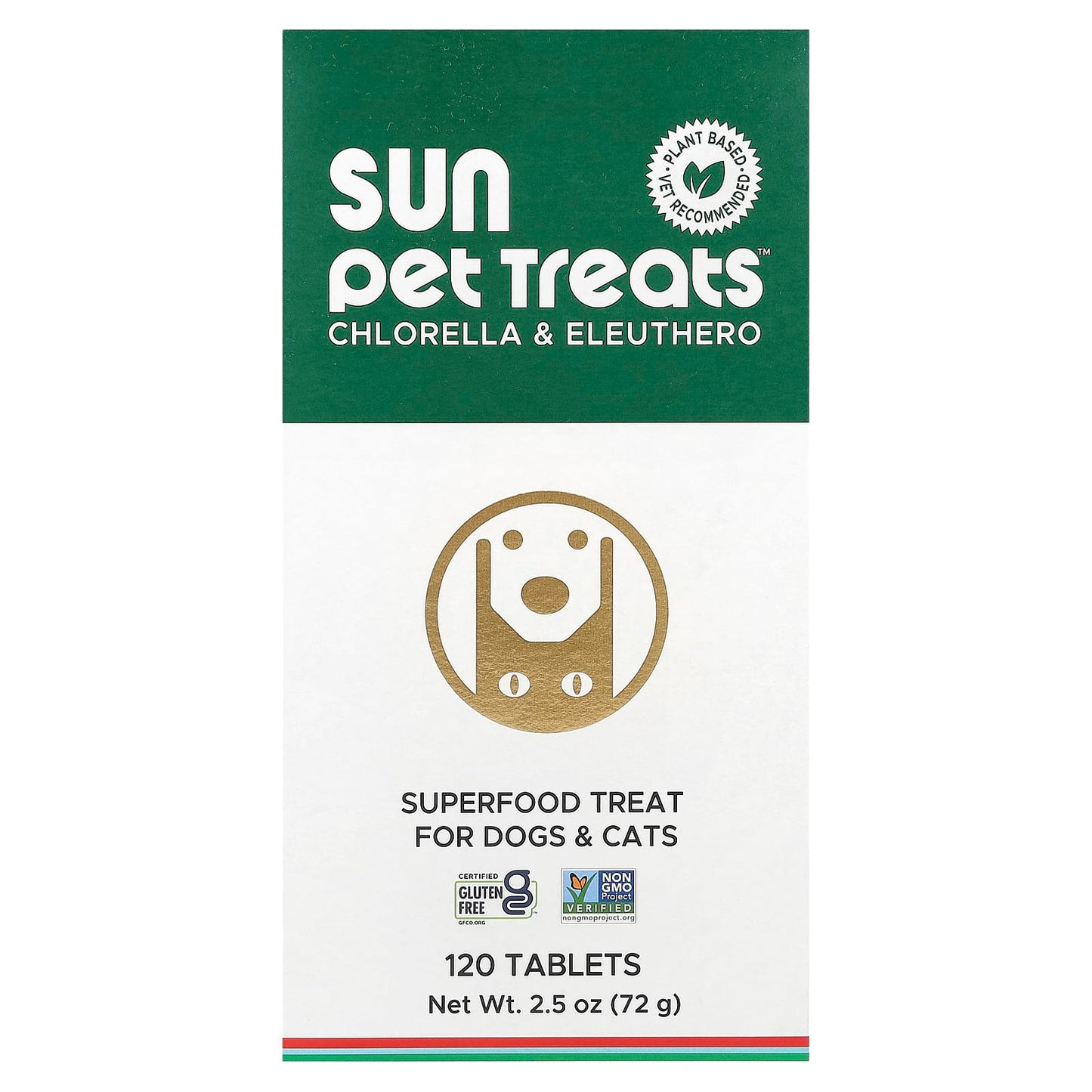 Sun Chlorella, Sun Pet Treats™, Chlorella & Eleuthero, For Dogs & Cats, 120 Tablets - Image 1