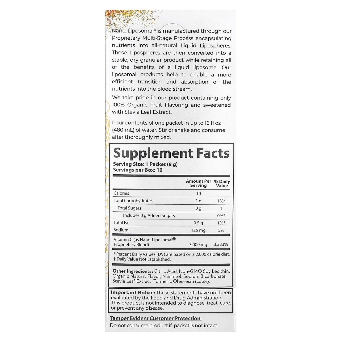 Liposomal Vitamin C Drink Mix by Aurora Nutrascience - 10 Packets - Image 2