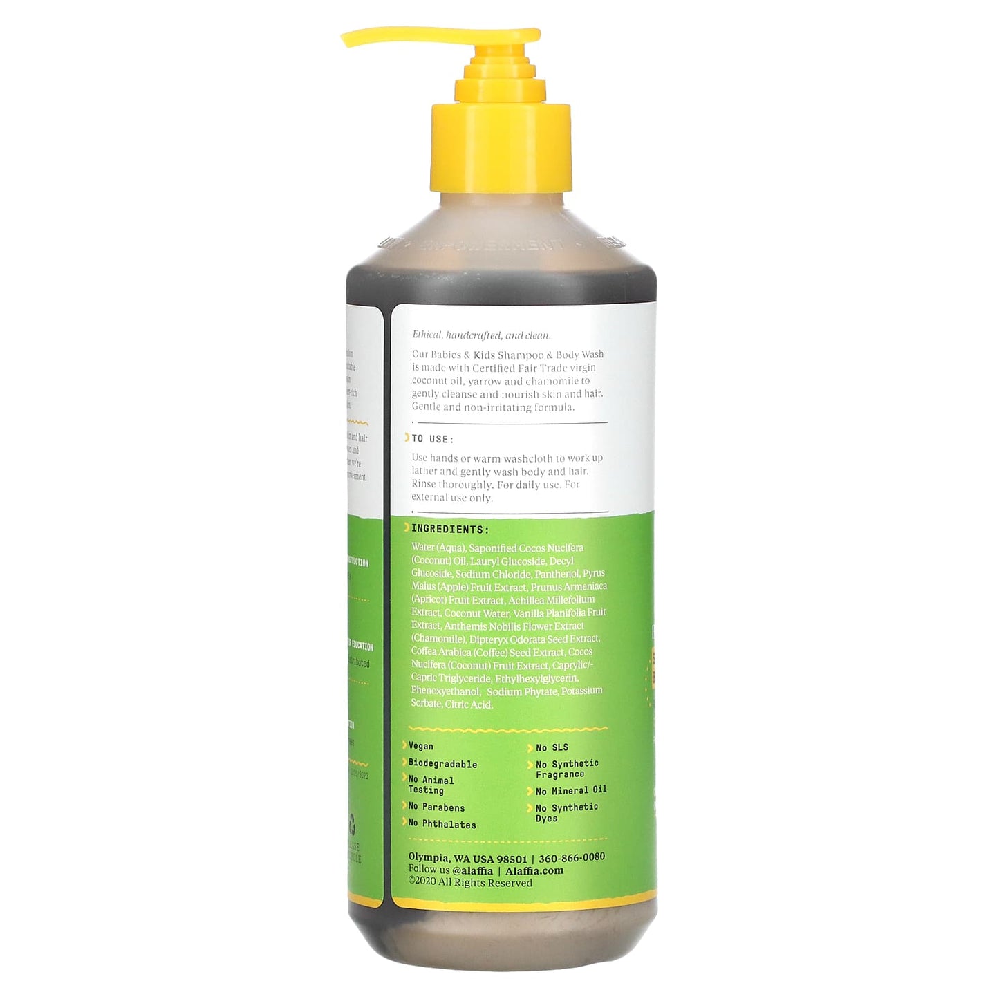 Coconut Chamomile Shampoo & Body Wash for Kids & Babies by Alaffia - Image 2