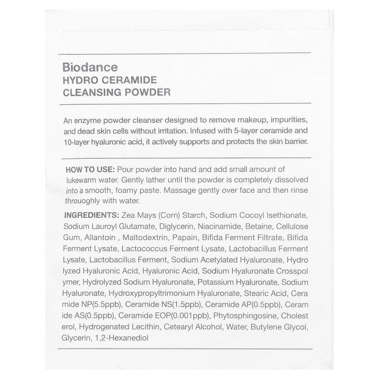 Biodance Hydro Ceramide Cleansing Powder for Glowing Skin, 30 Packs (0.03 oz/1g) - Image 2