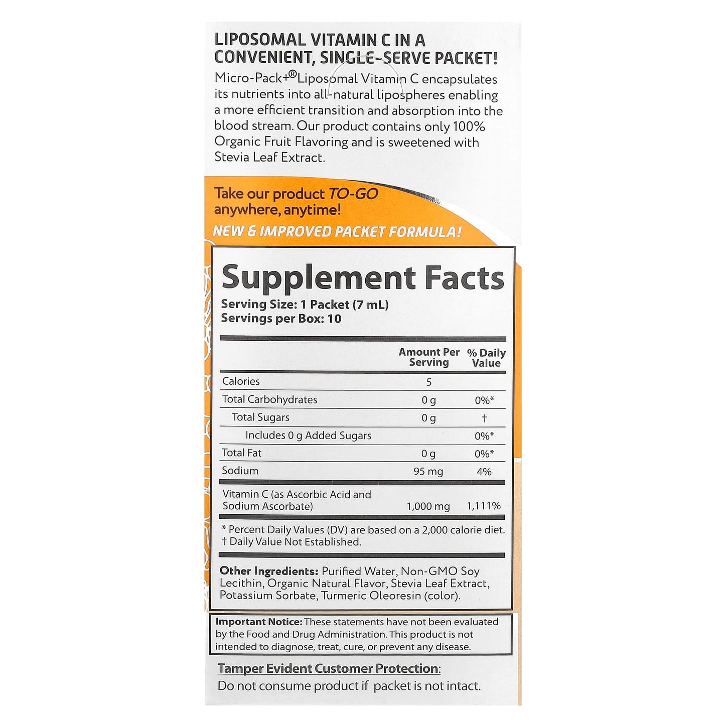 Aurora Nutrascience Liposomal Vitamin C - 10 Packets for On-The-Go - Image 2