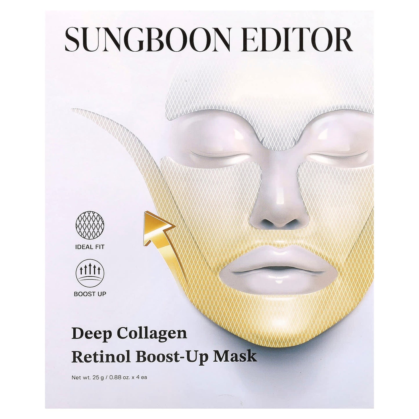 Sungboon Editor, Deep Collagen Retinol Boost-Up Beauty Mask , 4 Sheets, 0.88 oz (25 g) Each - Image 2